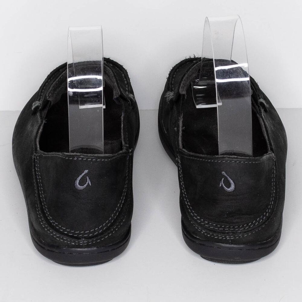 Olukai Boys Moloa Loafer Shoes Slip On Comfort Leather Youth Black Size 1 | AR - Picture 4 of 6